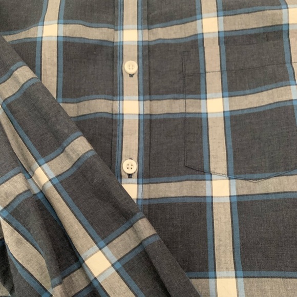 Blue and gray plaid button down - Picture 2 of 3